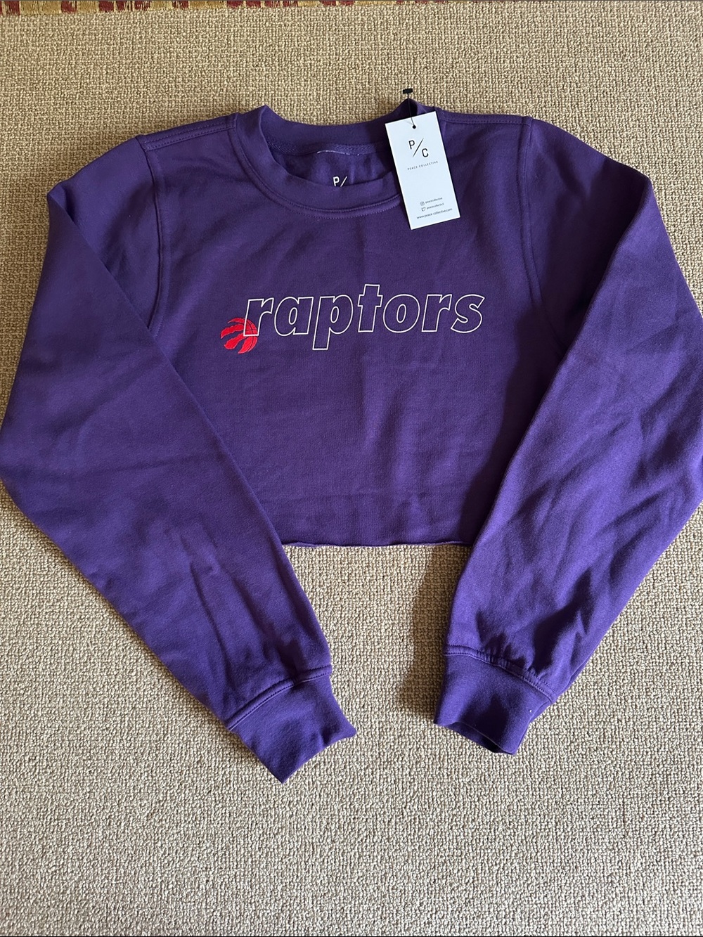 P/C Purple Raptors Crewneck Cropped Sweatshirt